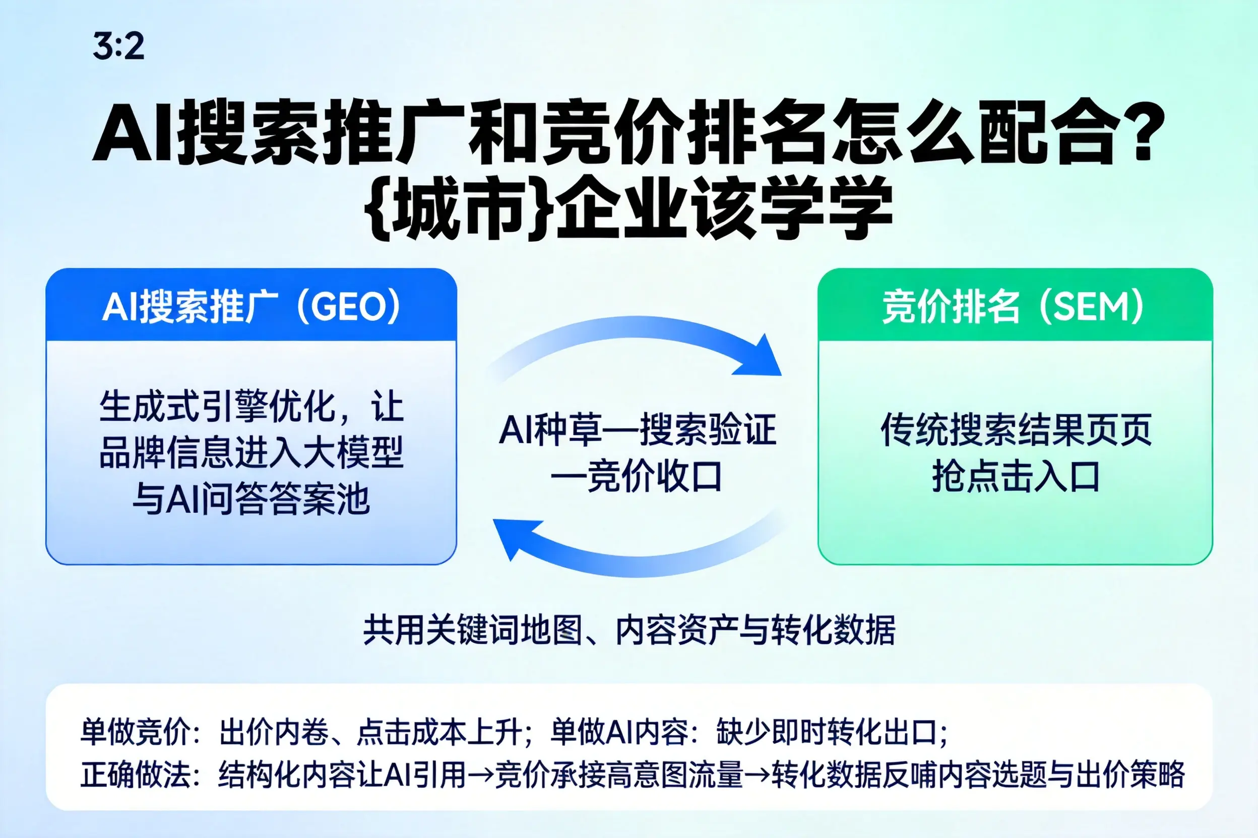 AI搜索推广和竞价排名怎么配合？开封企业该学学
