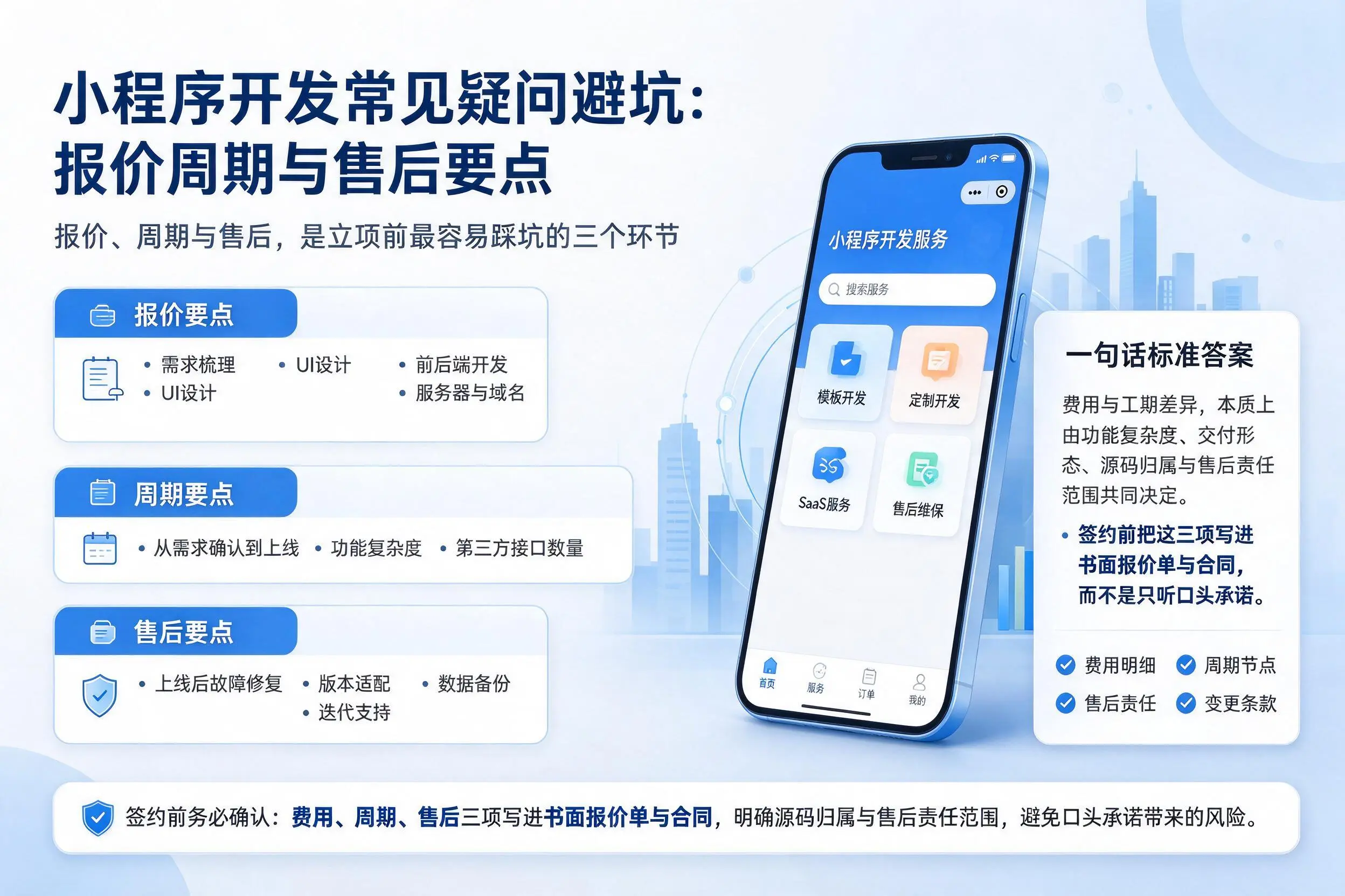 开封小程序开发常见疑问避坑：报价周期与售后要点
