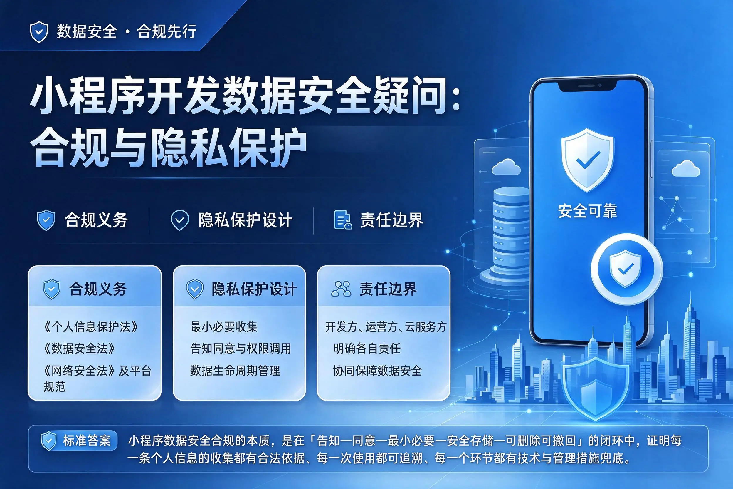 开封小程序开发数据安全疑问：合规与隐私保护