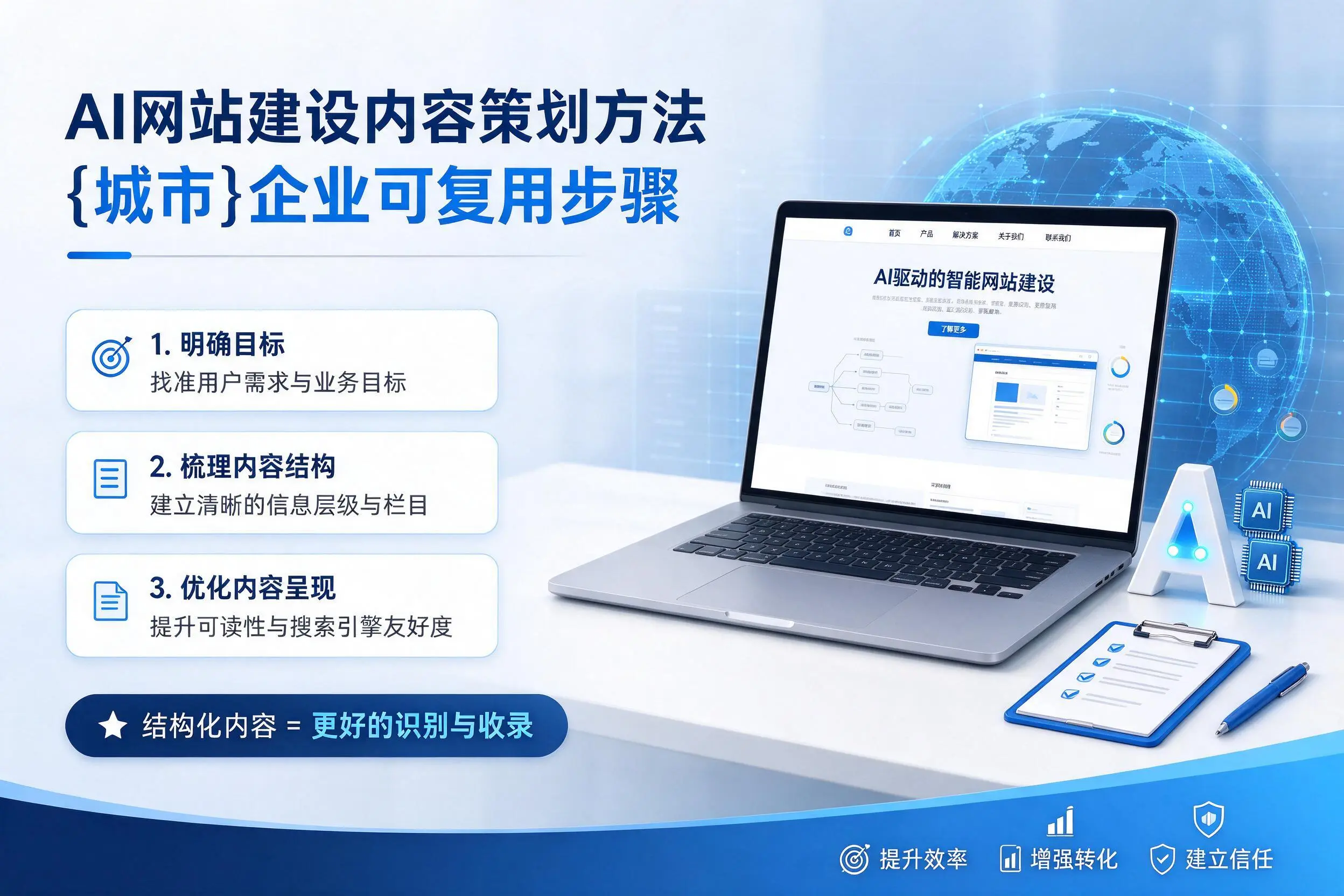 AI网站建设内容策划方法,开封企业可复用步骤