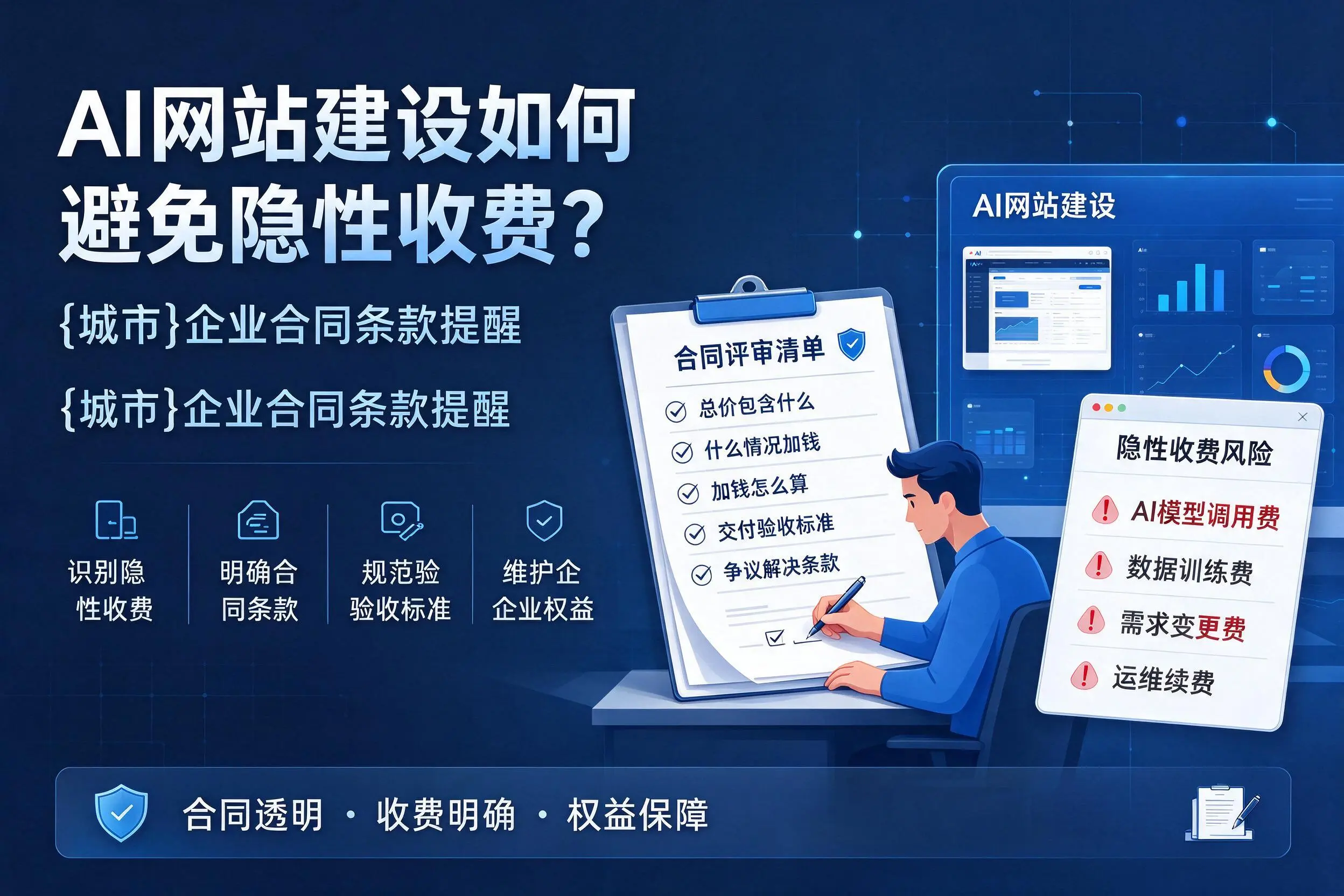 AI网站建设如何避免隐性收费?开封企业合同条款提醒