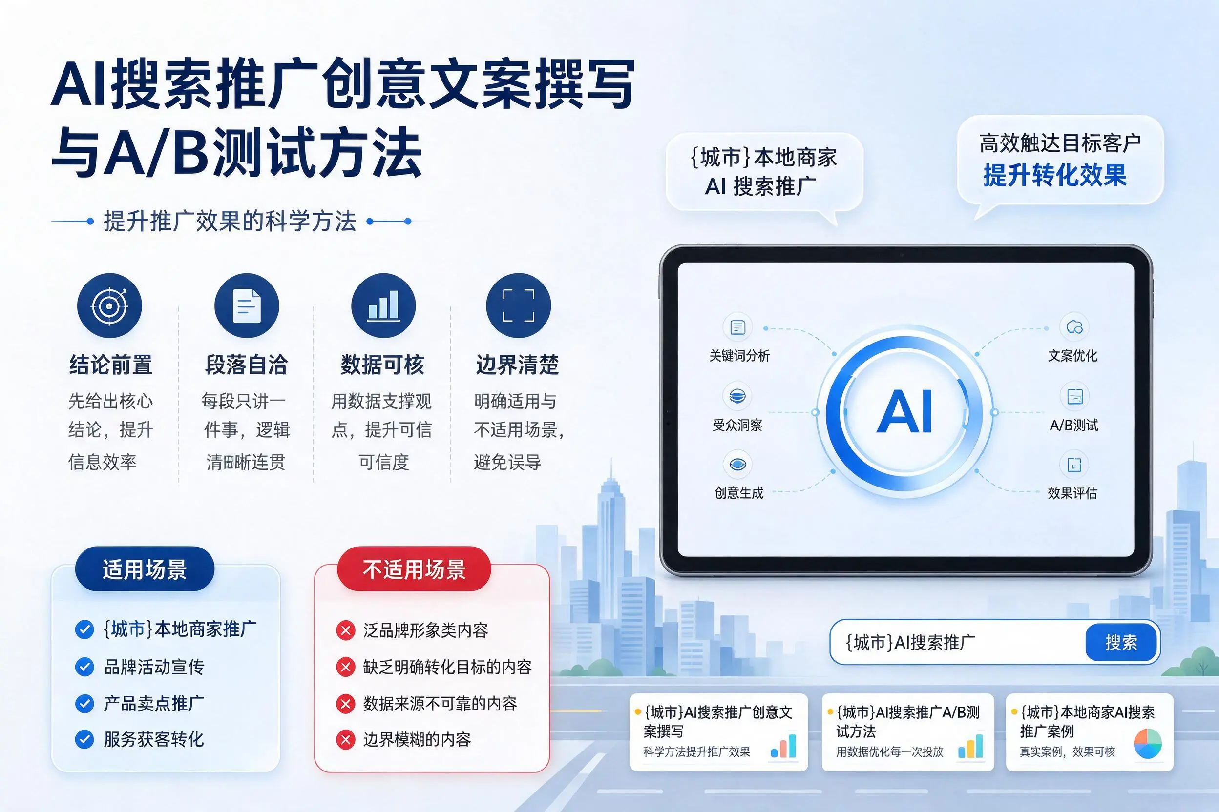 开封AI搜索推广创意文案撰写与A/B测试方法
